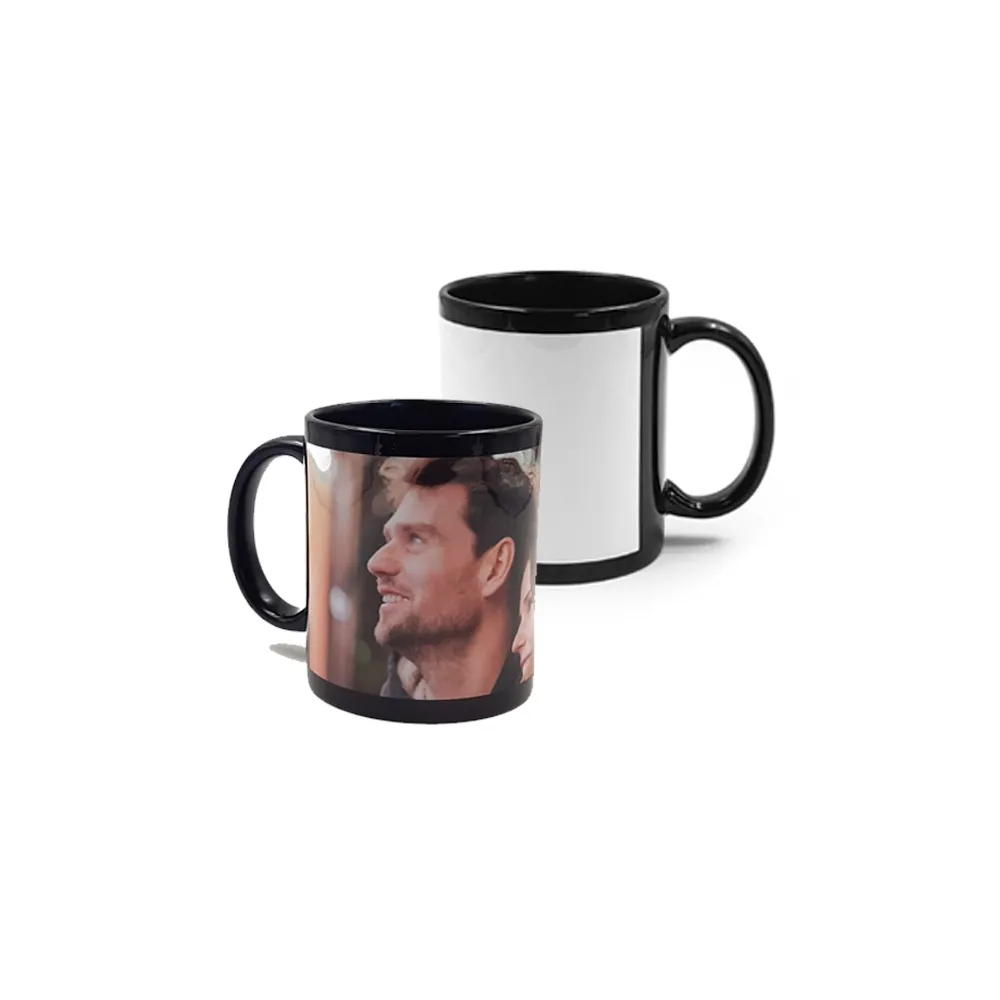 tazza nera con rettangolo bianco tazza nera con rettangolo bianco